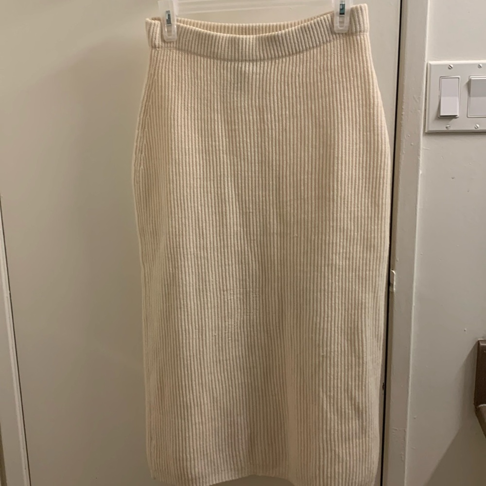 Vintage cream wool pencil knit skirt size: M